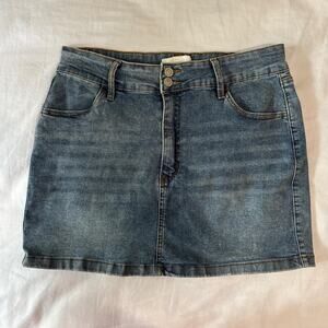 y2k stretch denim mini skirt project rebel xl mid wash casual basic